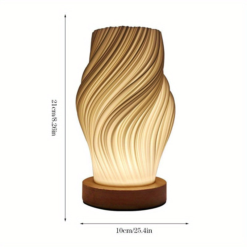 Moderne LED-bordlampe med swirl-design – dæmpbar