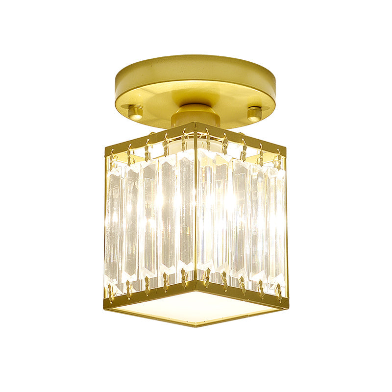 Krystal entréloftlampe – semi-flush design
