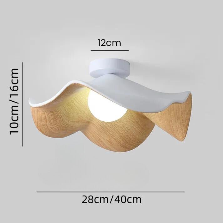 Lotus-loftlampe – organisk form i harpiks og jern