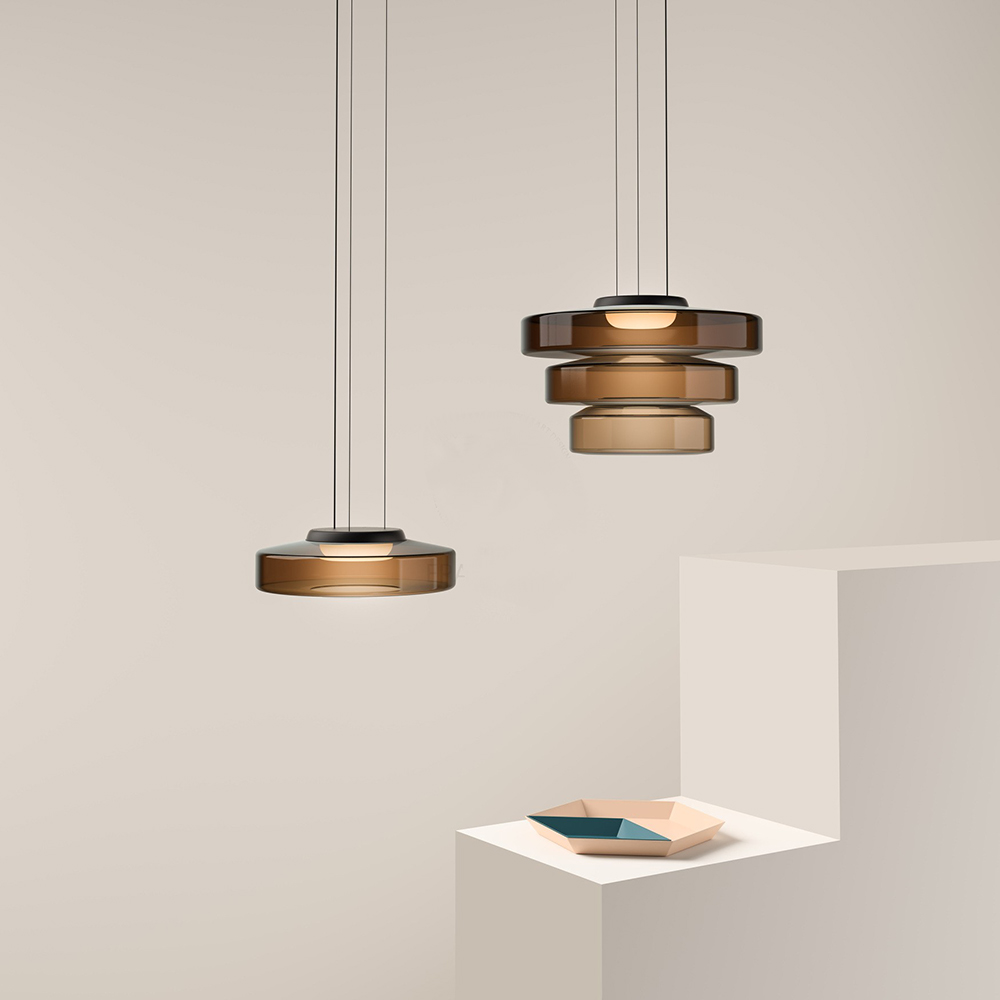 Glaspendel i Bauhaus-stil – lagdelt glasskærm
