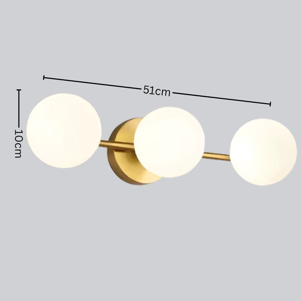Nordisk Triple Glaskuglelampe – Væg i Guld eller Sort