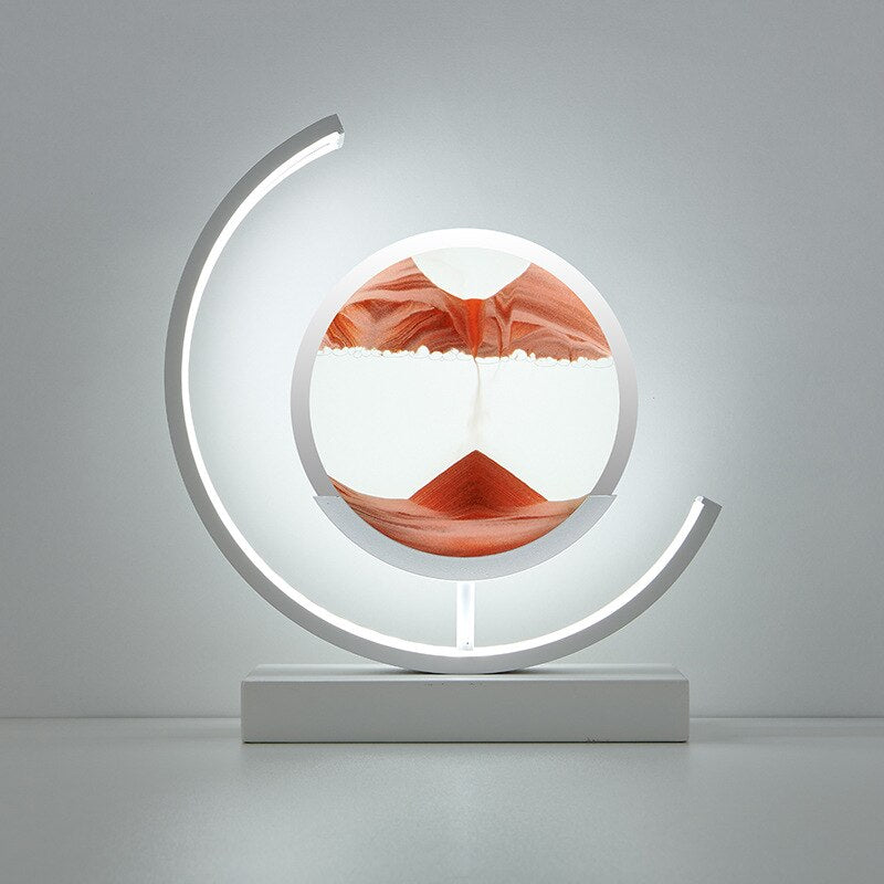 Sandlys – Kviksand LED-bordlampe med sandkunst