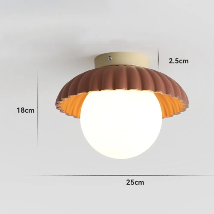 Loftlampe i jern og glas – blødt lys til gang og entré