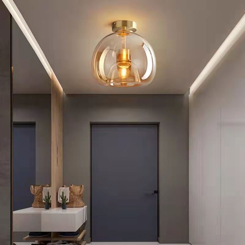 Nordisk glaskugle-loftlampe – halvindbygget