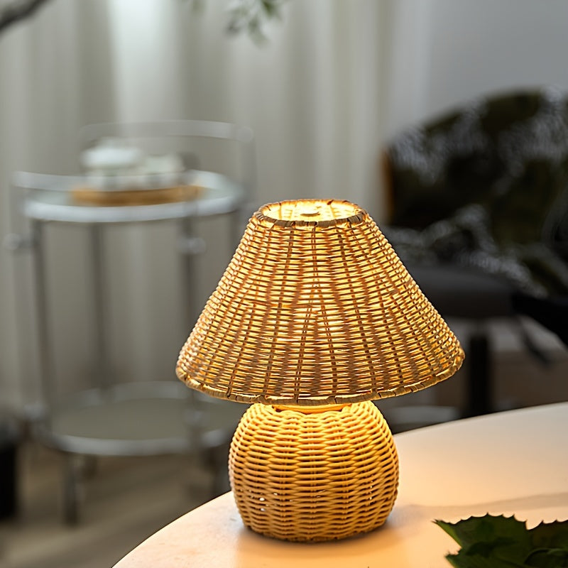 Bambus Skrivebordslampe – USB-drevet Boho Accentlys
