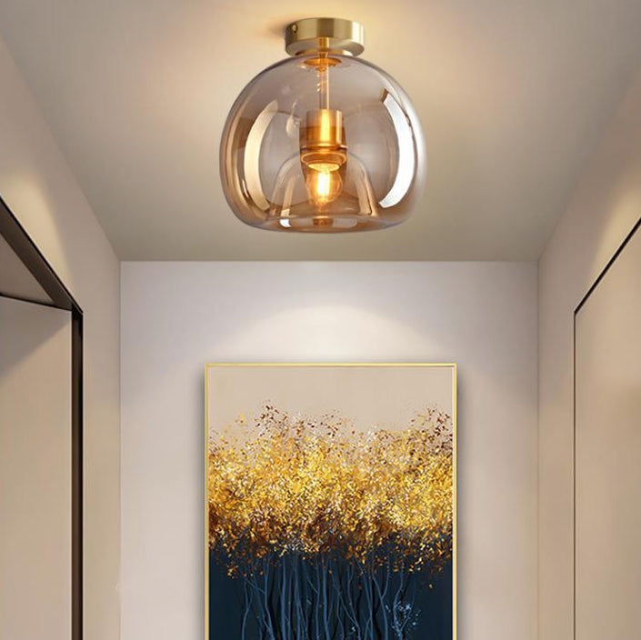 Nordisk glaskugle-loftlampe – halvindbygget