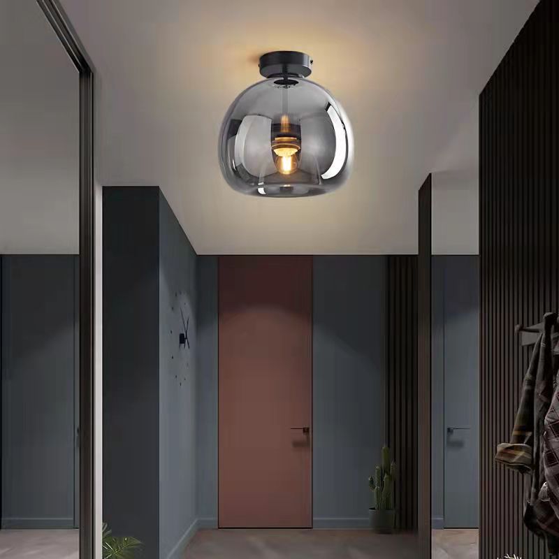 Nordisk glaskugle-loftlampe – halvindbygget