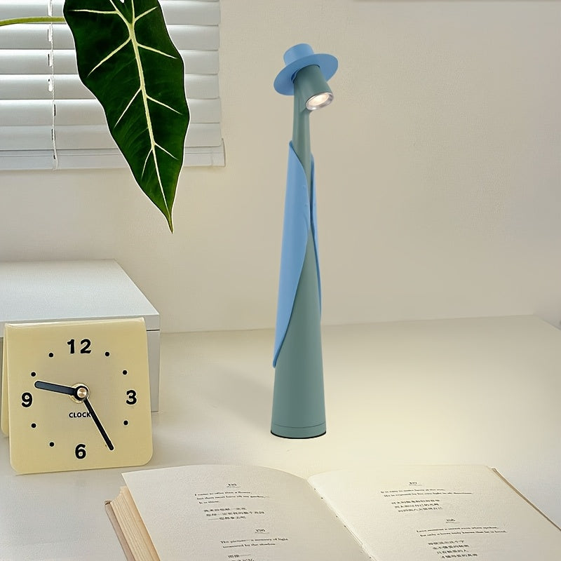 LED-bordlampe med hat-silhuet – genopladelig og trådløs