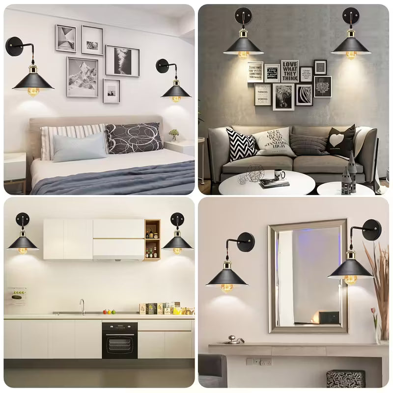 Moderne metalvæglampe – industriel stil, oliebehandlet finish