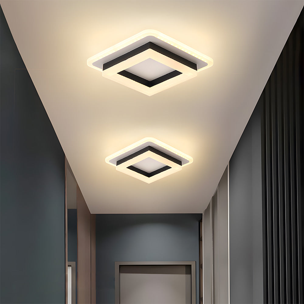 Firkantet LED-loftslampe | Moderne indbygningsarmatur