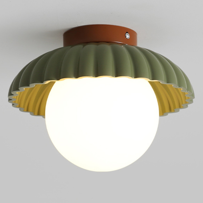 Loftlampe i jern og glas – blødt lys til gang og entré