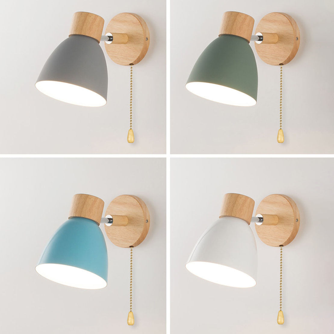 Moderne væglampe i træ og jern – skandinavisk design