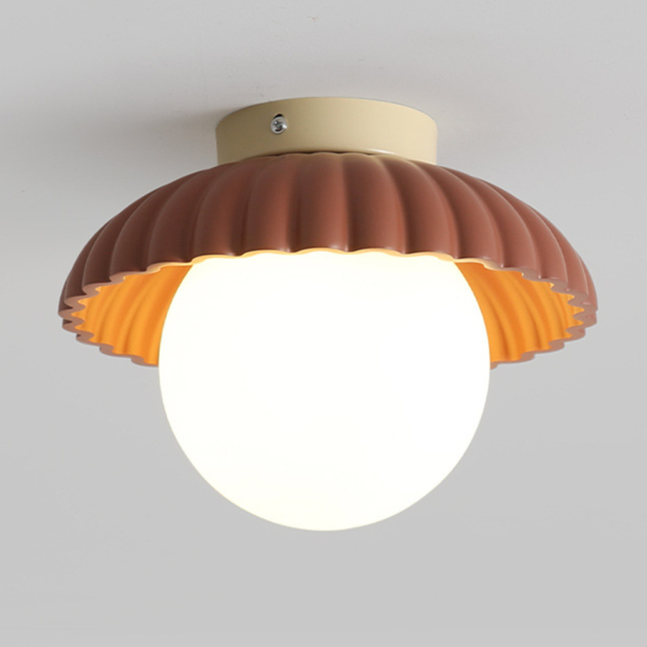 Loftlampe i jern og glas – blødt lys til gang og entré