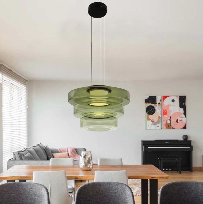 Glaspendel i Bauhaus-stil – lagdelt glasskærm