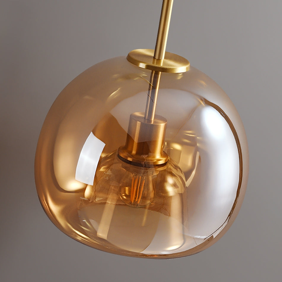 Vintage Bobleglas Loftlampe – Retro Ravfarvet Pendel