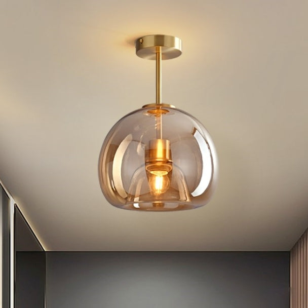 Vintage Bobleglas Loftlampe – Retro Ravfarvet Pendel
