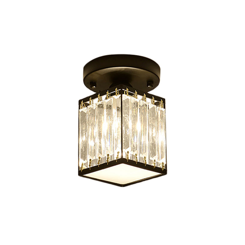 Krystal entréloftlampe – semi-flush design
