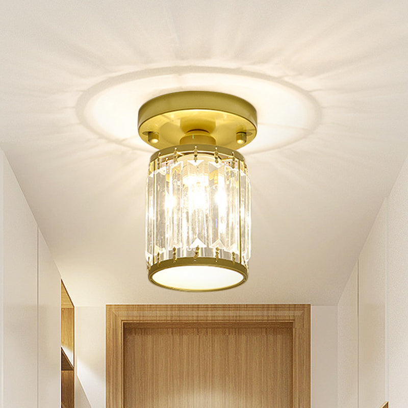 Krystal entréloftlampe – semi-flush design
