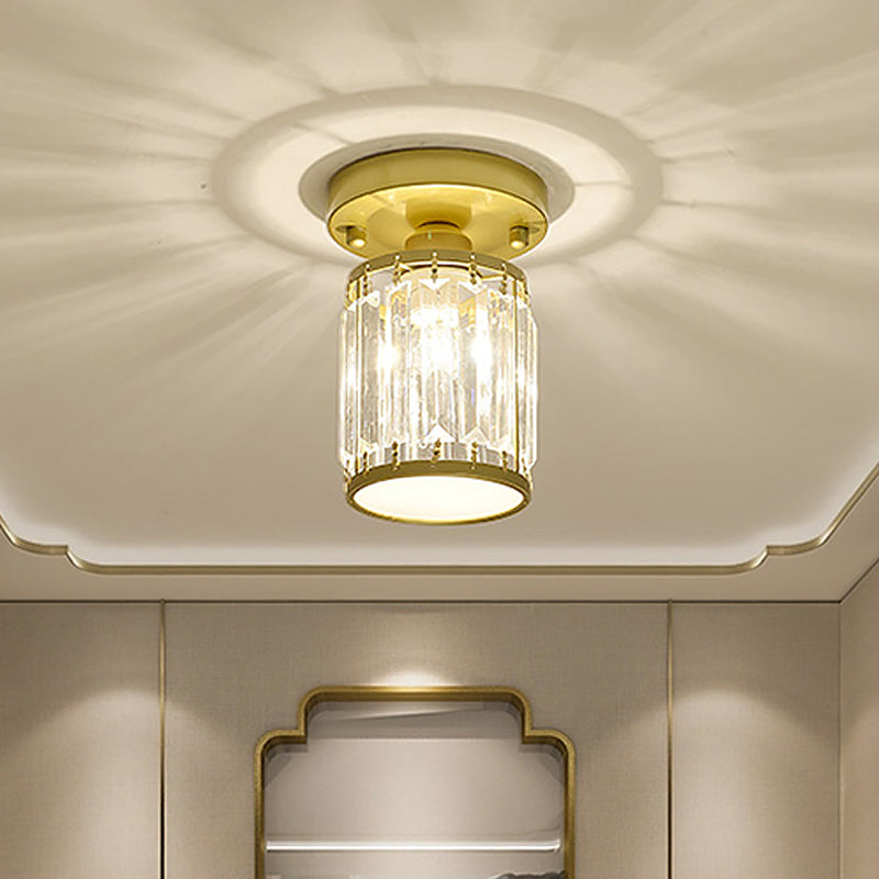 Krystal entréloftlampe – semi-flush design