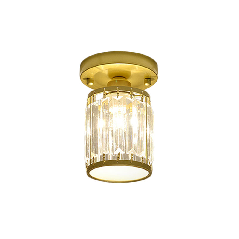 Krystal entréloftlampe – semi-flush design
