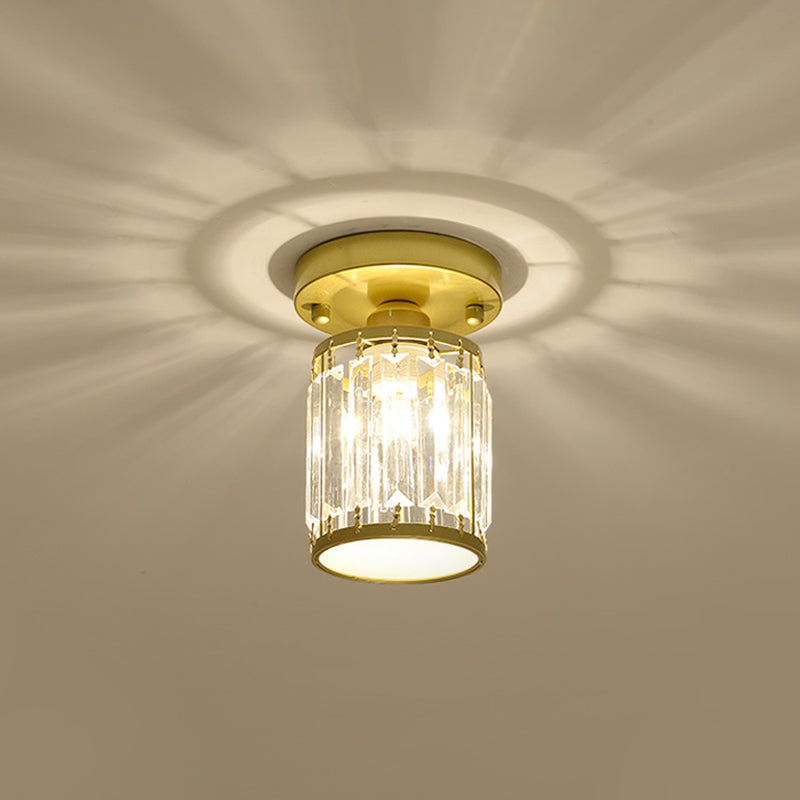 Krystal entréloftlampe – semi-flush design