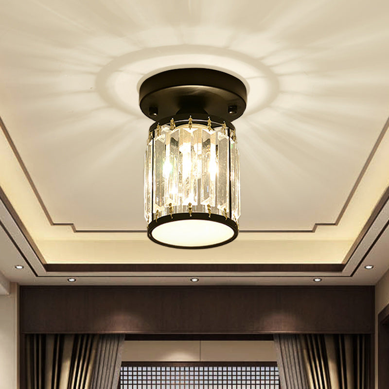 Krystal entréloftlampe – semi-flush design