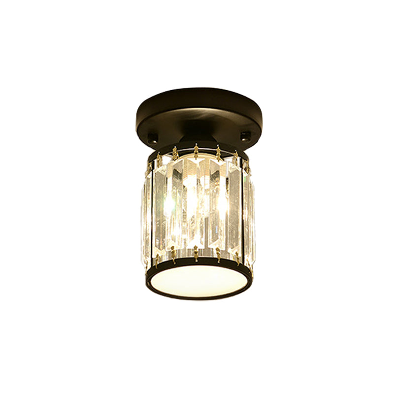Krystal entréloftlampe – semi-flush design