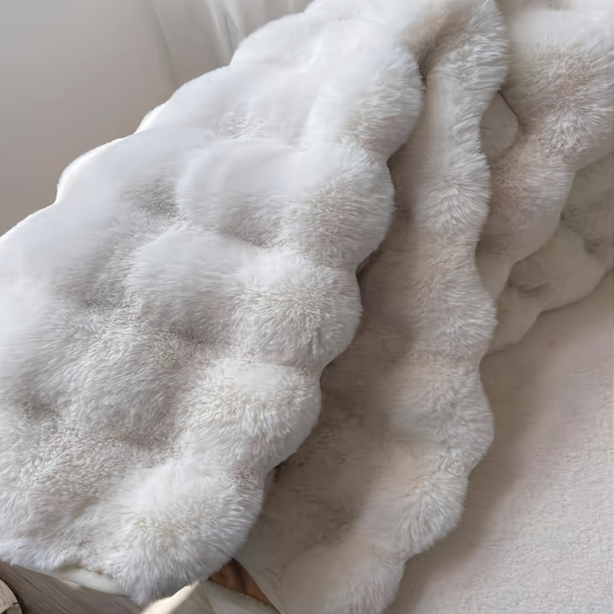 Cloud Comfort Rundt Tæppe – Blødt boblemønster