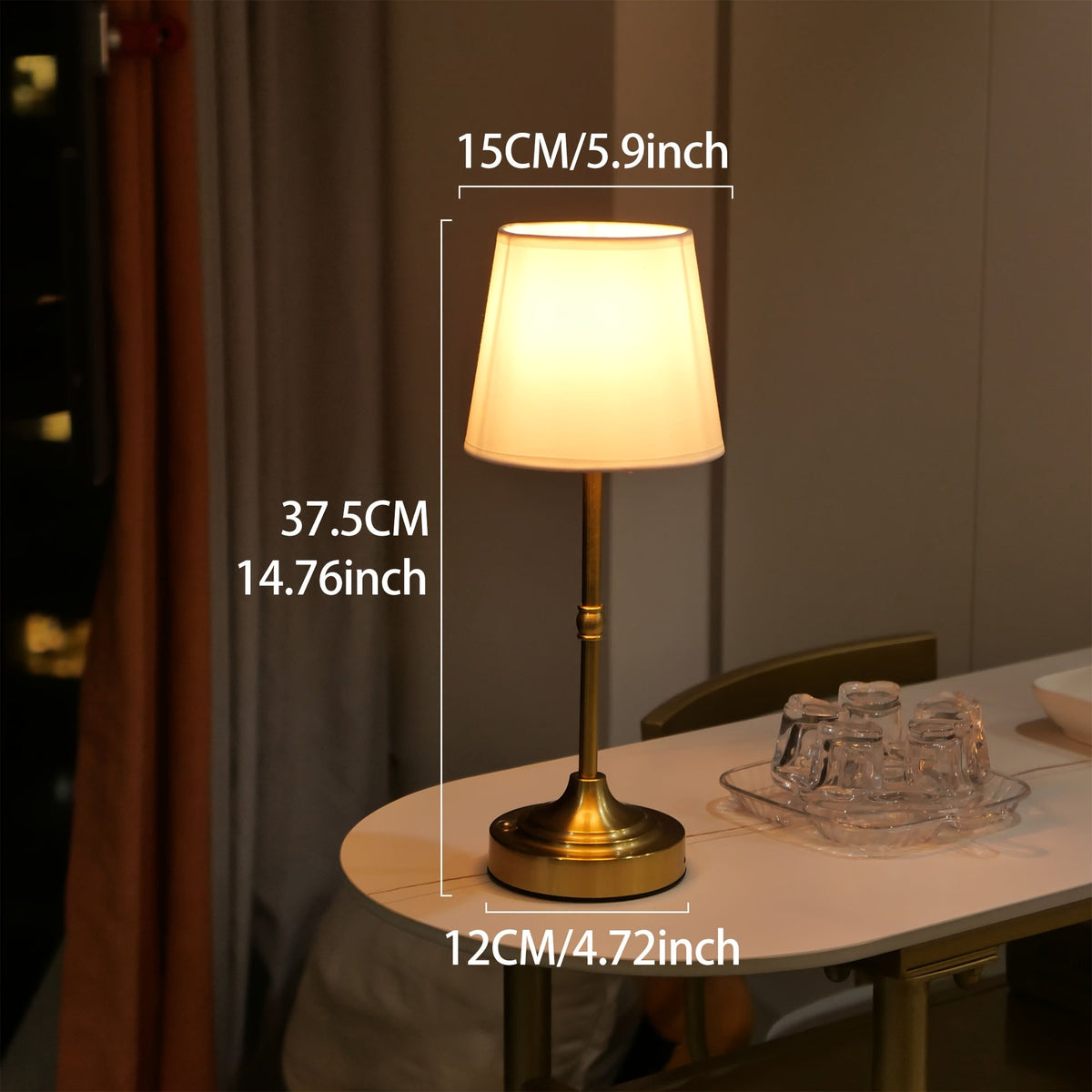 Dæmpbar ledningsfri bordlampe – USB-genopladelig