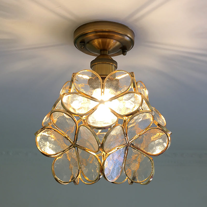 Retro blomsterloftlampe – farverig PVC-skærm