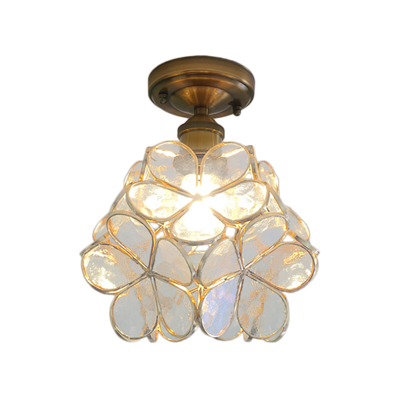 Retro blomsterloftlampe – farverig PVC-skærm