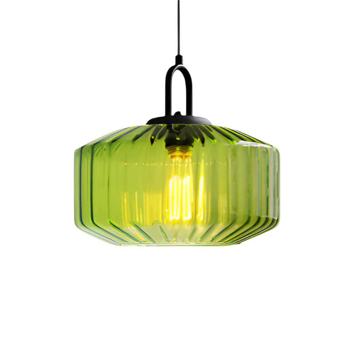 Mireta – glaspendel med retrofarvet glas