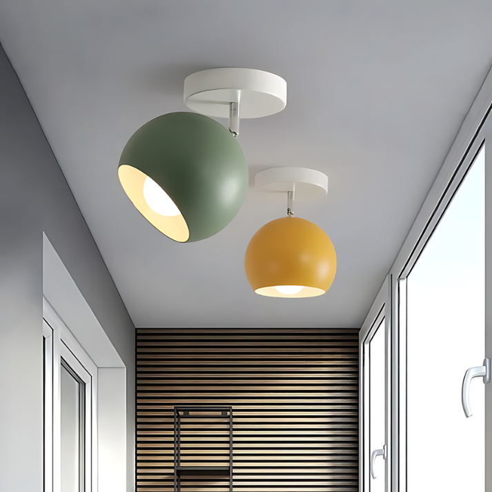 Macaron-loftlampe – rund aluminiumslampe i pastelfarver