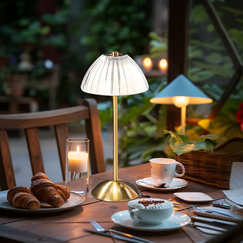 Golden Touch bordlampe – USB-genopladelig med krystalskærm