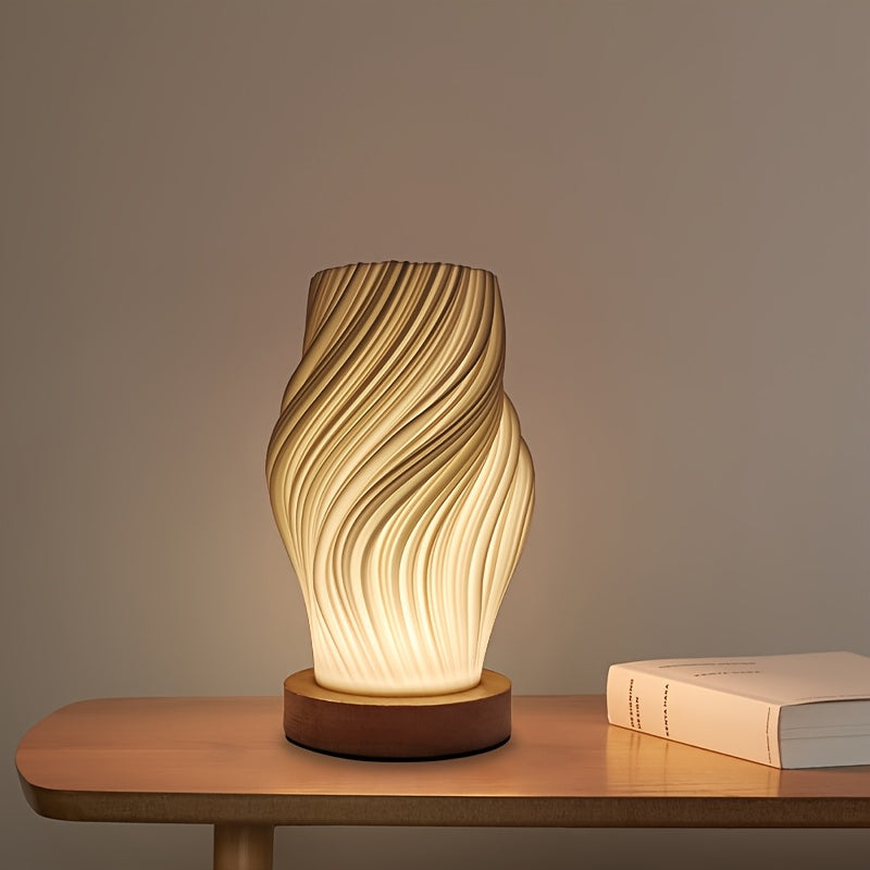 Moderne LED-bordlampe med swirl-design – dæmpbar