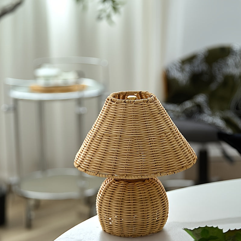 Bambus Skrivebordslampe – USB-drevet Boho Accentlys
