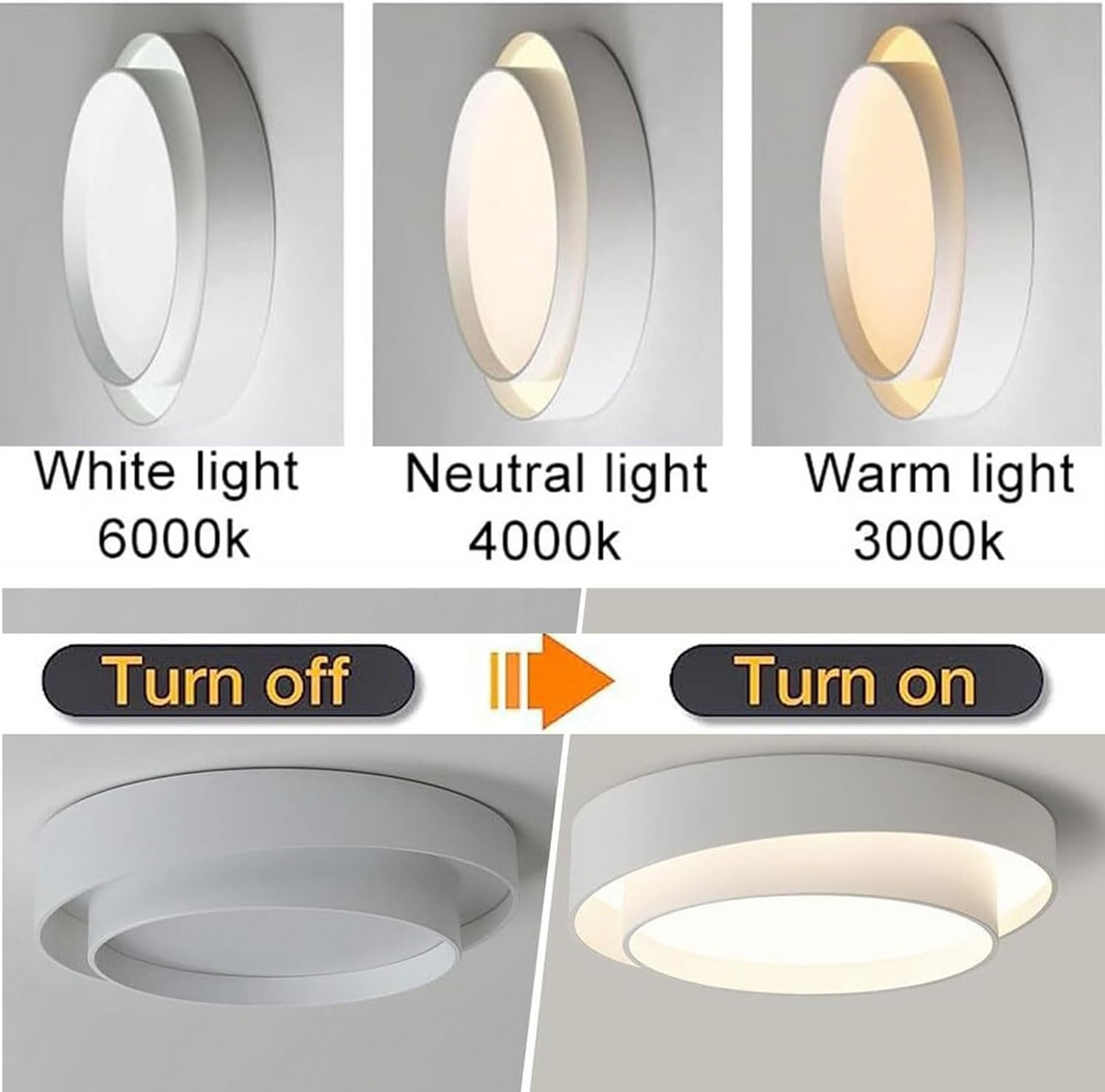 Nordisk rund LED-loftlampe – minimalistisk design