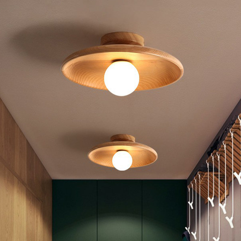 Moderne træloftlampe – Minimalistisk halvindbygget model