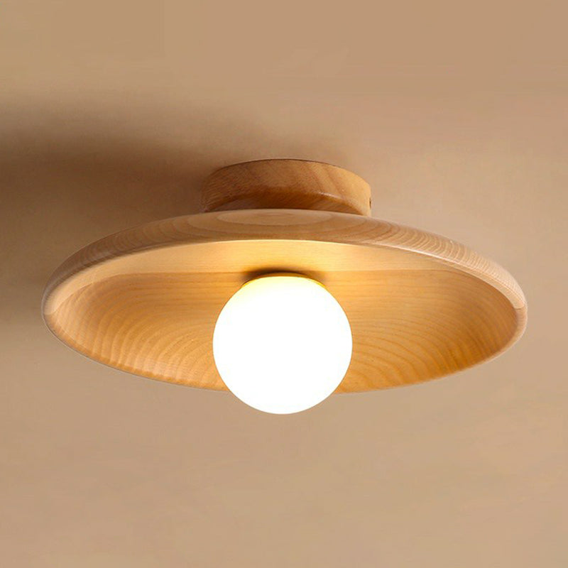 Moderne træloftlampe – Minimalistisk halvindbygget model