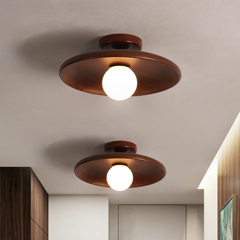 Moderne træloftlampe – Minimalistisk halvindbygget model