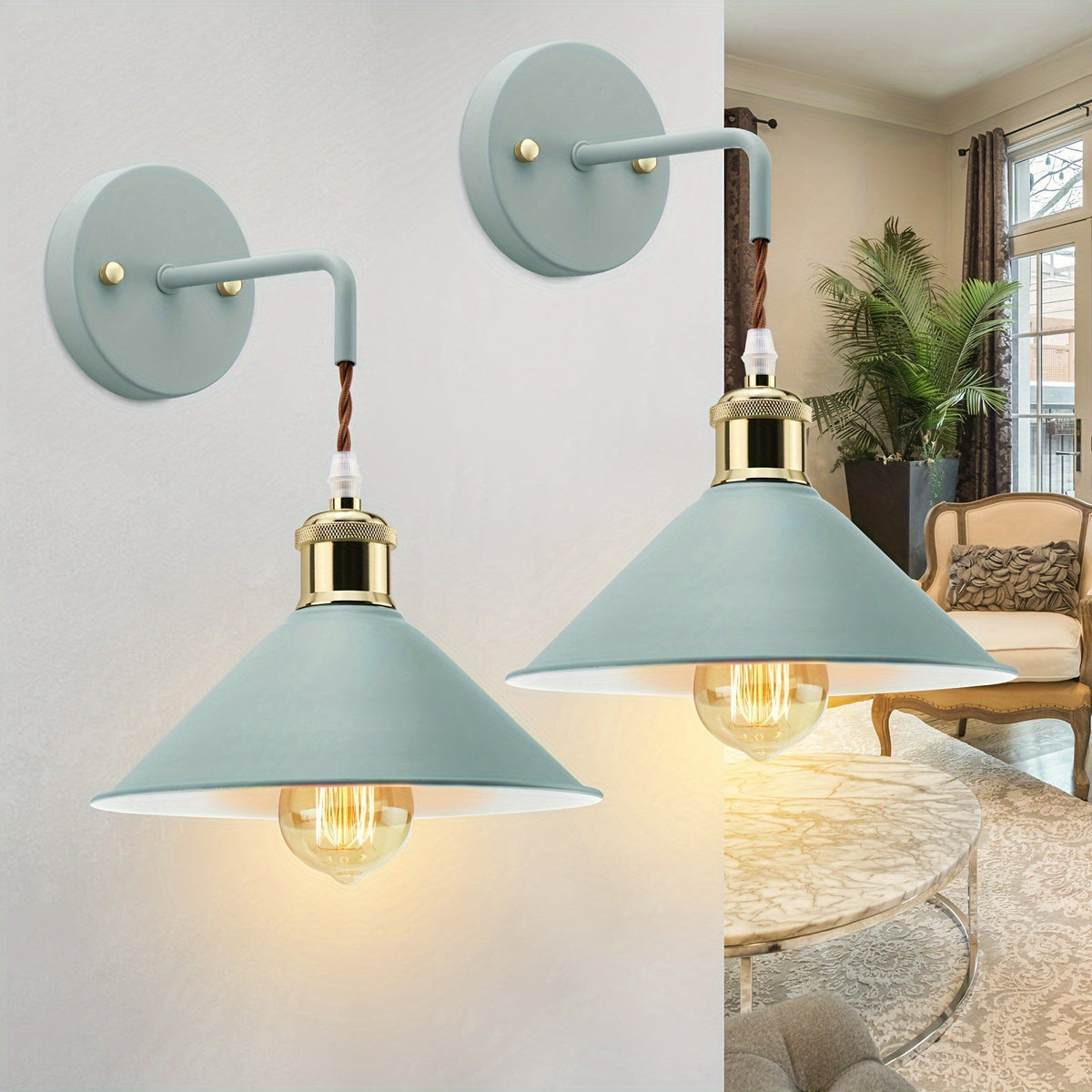 Moderne metalvæglampe – industriel stil, oliebehandlet finish