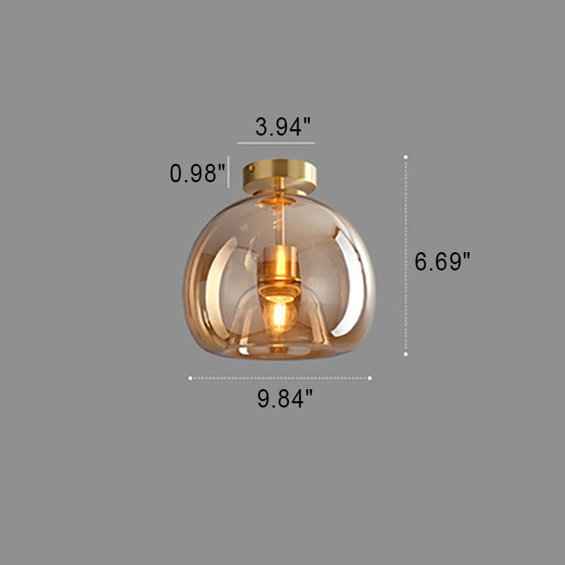 Nordisk glaskugle-loftlampe – halvindbygget