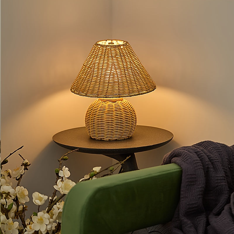 Bambus Skrivebordslampe – USB-drevet Boho Accentlys