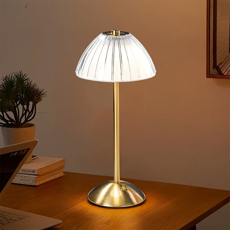 Golden Touch bordlampe – USB-genopladelig med krystalskærm