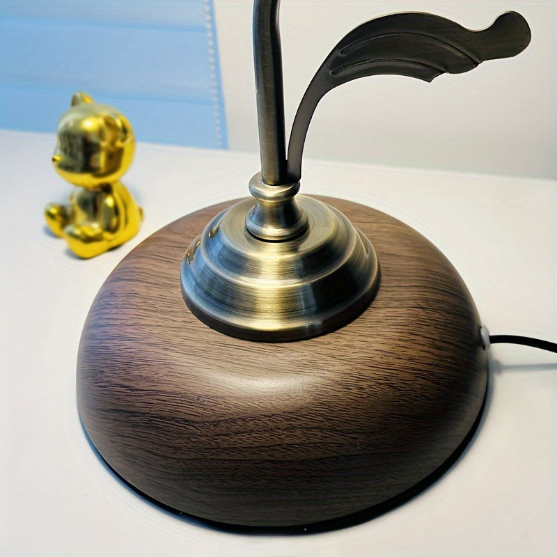 Vintage gåsehalslampe i antik messing – USB-drevet