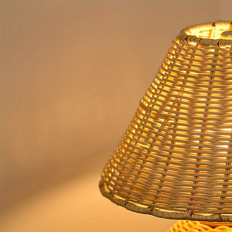 Bambus Skrivebordslampe – USB-drevet Boho Accentlys