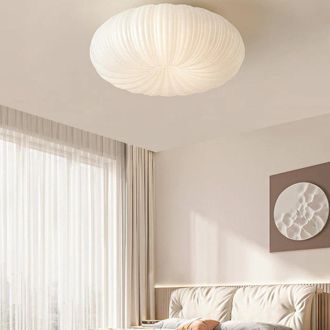 Olara Loftlampe – Moderne LED med Plisseret Skærm