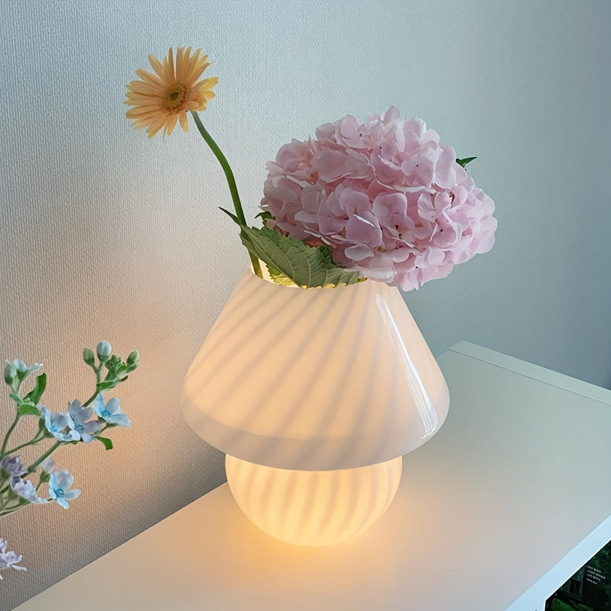 Murano-stil svampelampe – USB dæmpbar bordlampe