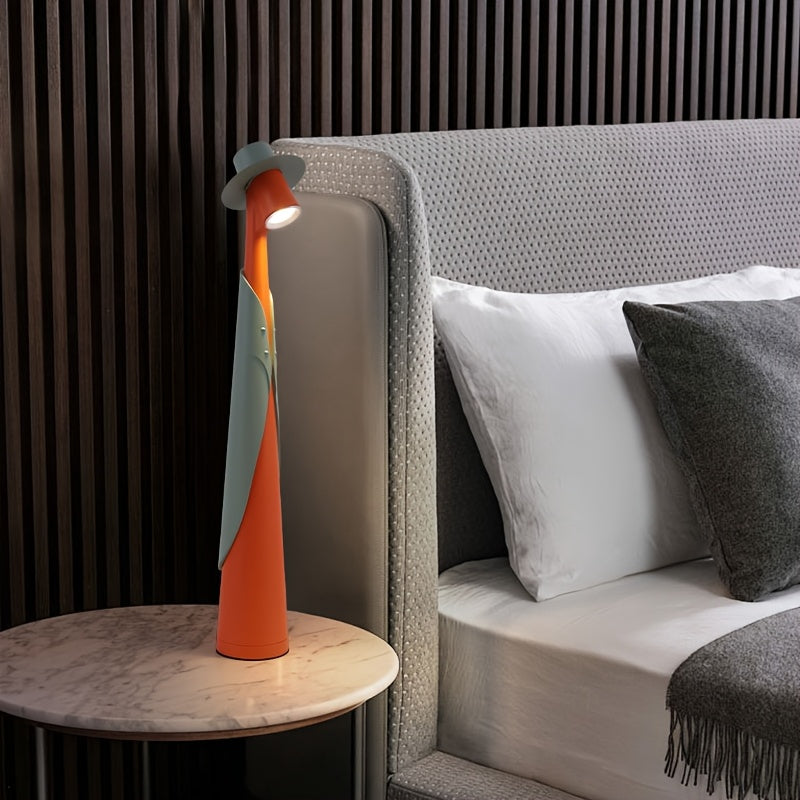 LED-bordlampe med hat-silhuet – genopladelig og trådløs