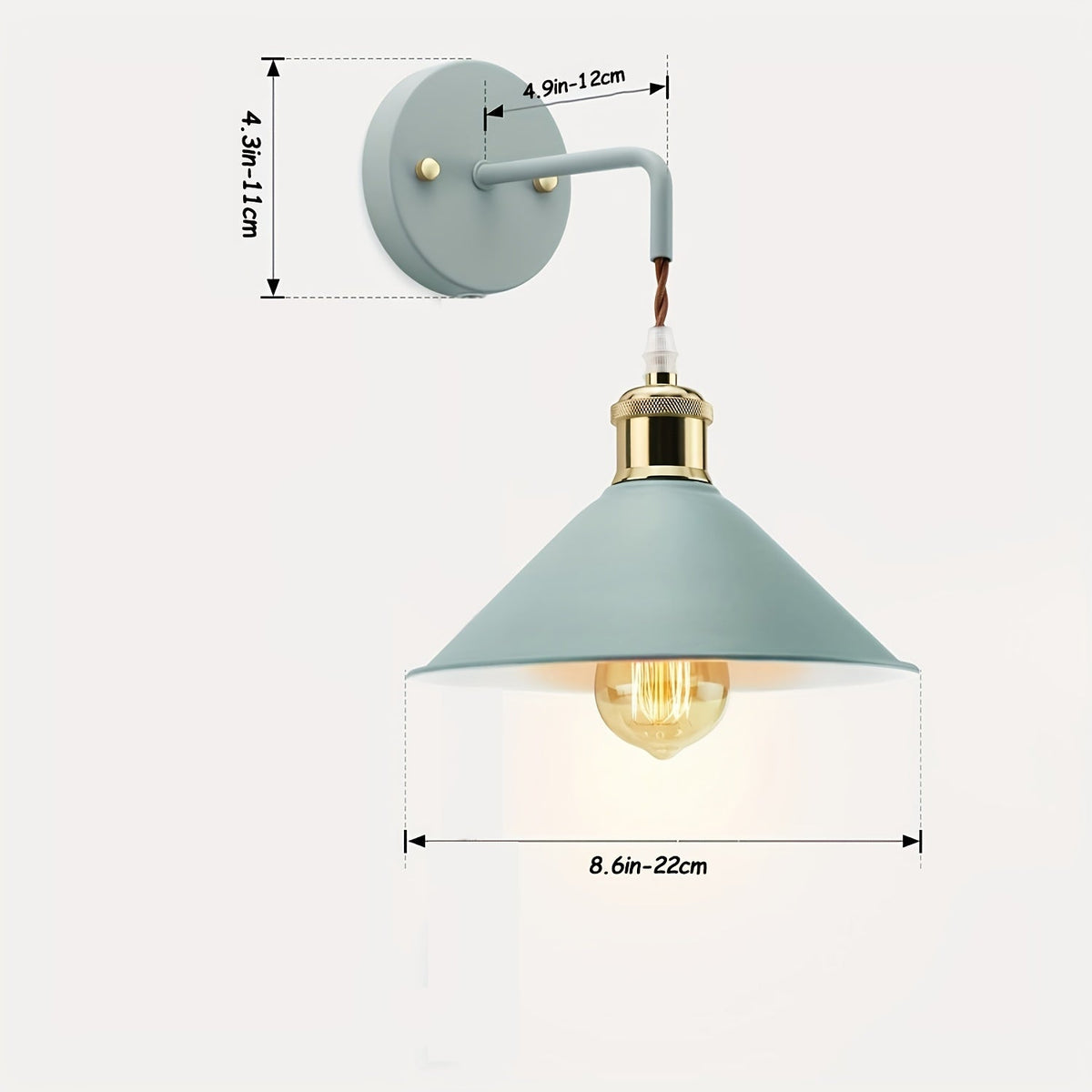 Moderne metalvæglampe – industriel stil, oliebehandlet finish